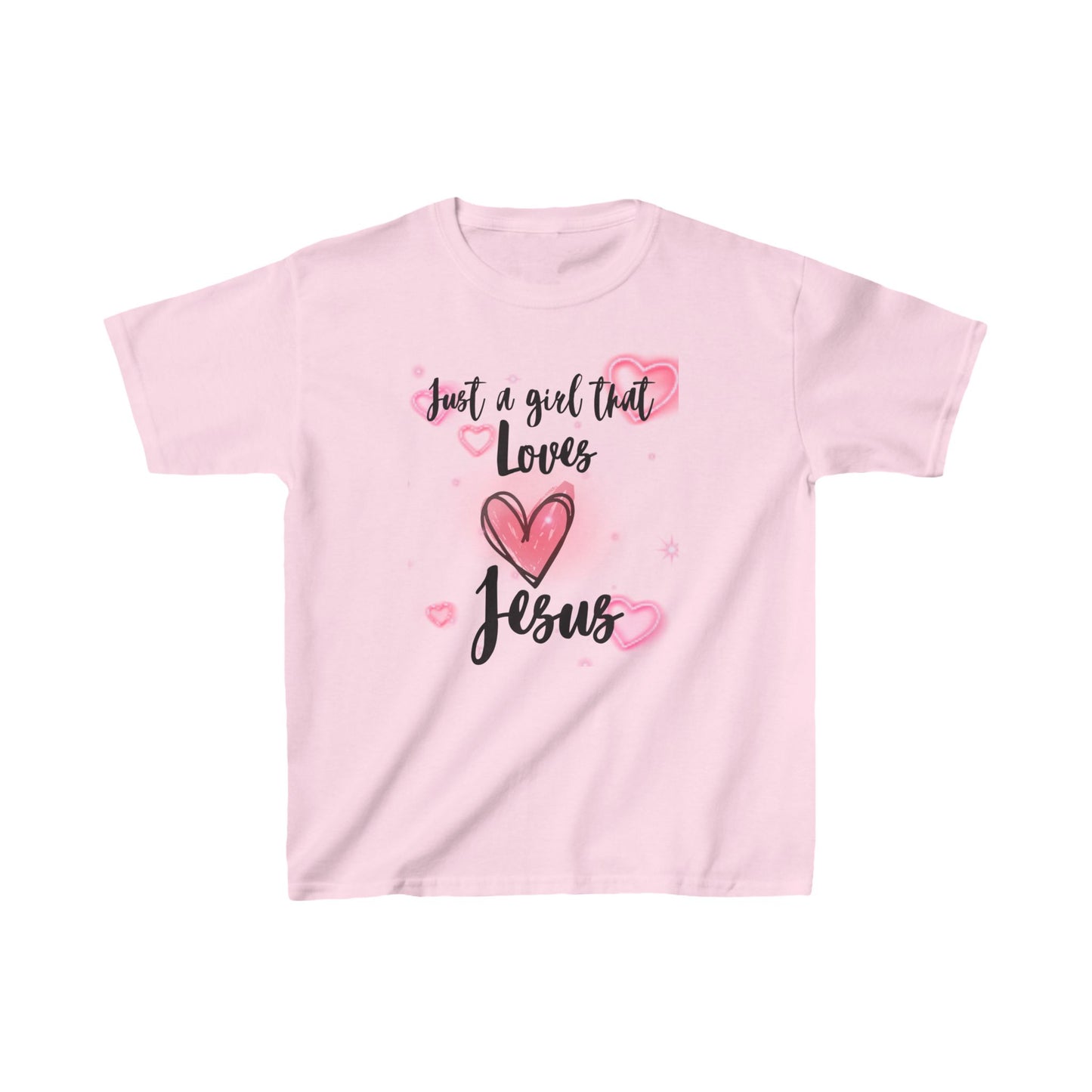 Kids Just a Girl That Loves Jesus Tee - Heart Design for Christian Children