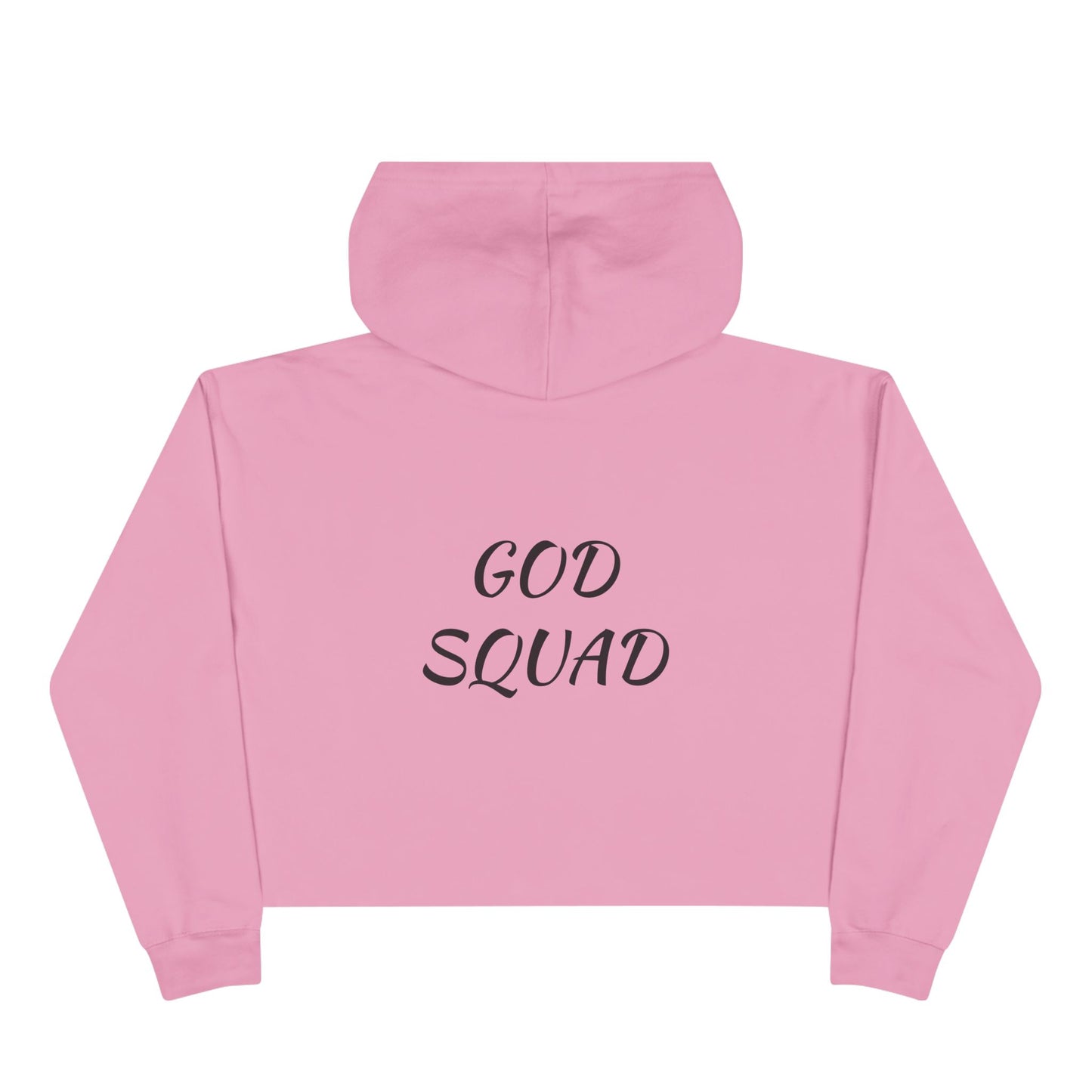 God Squad by THE FOG BRAND-Vibrant Crop Hoodie, Trendy Religious Streetwear, Christian Fashion, Pink, Gift for Her