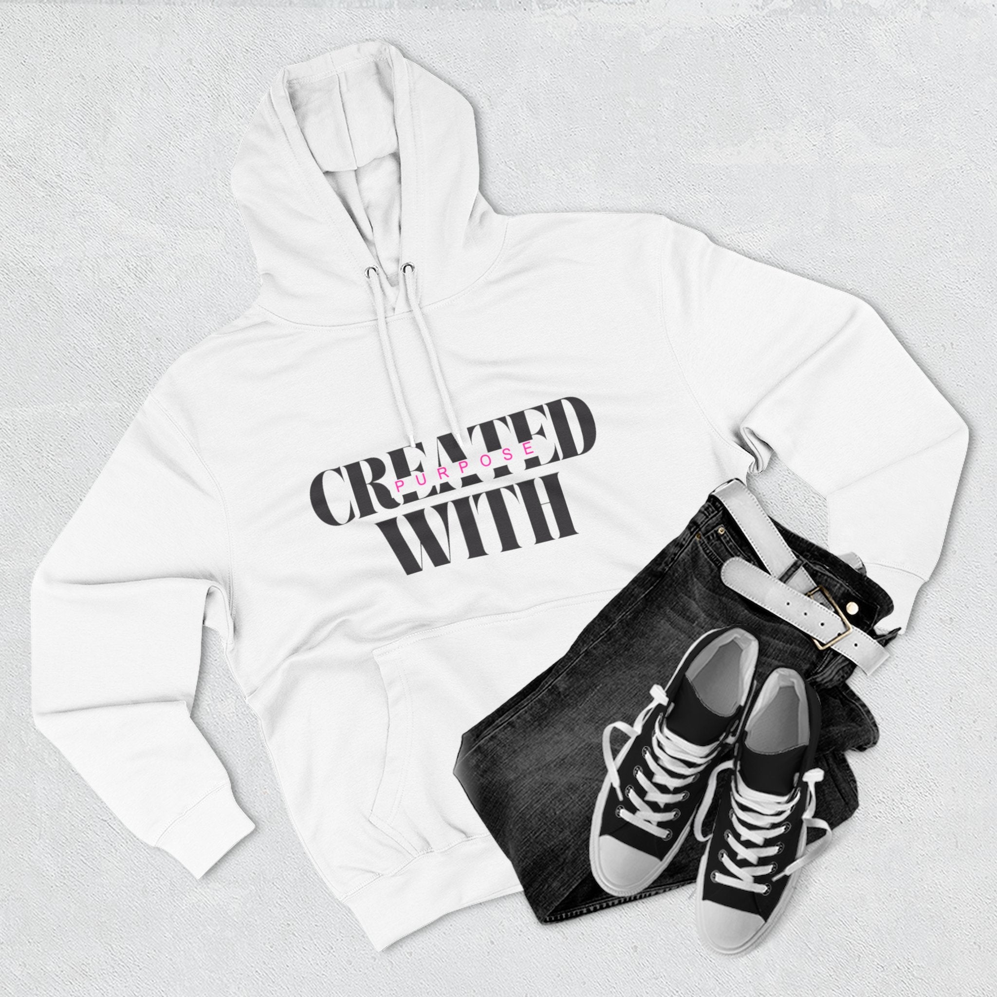 Created With Purpose Hoodie — Inspirational Faith Graphic Hoodie