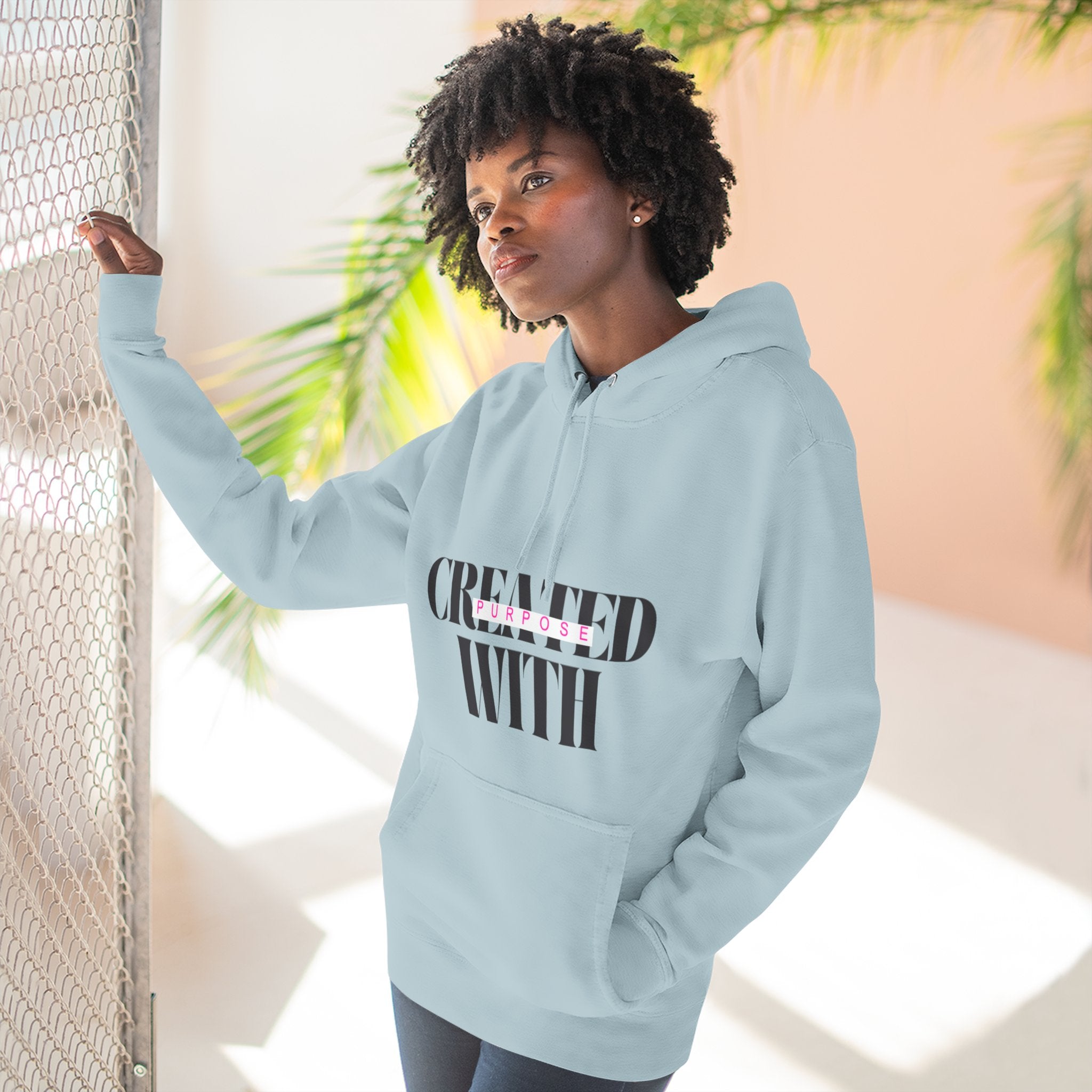 Created With Purpose Hoodie — Inspirational Faith Graphic Hoodie
