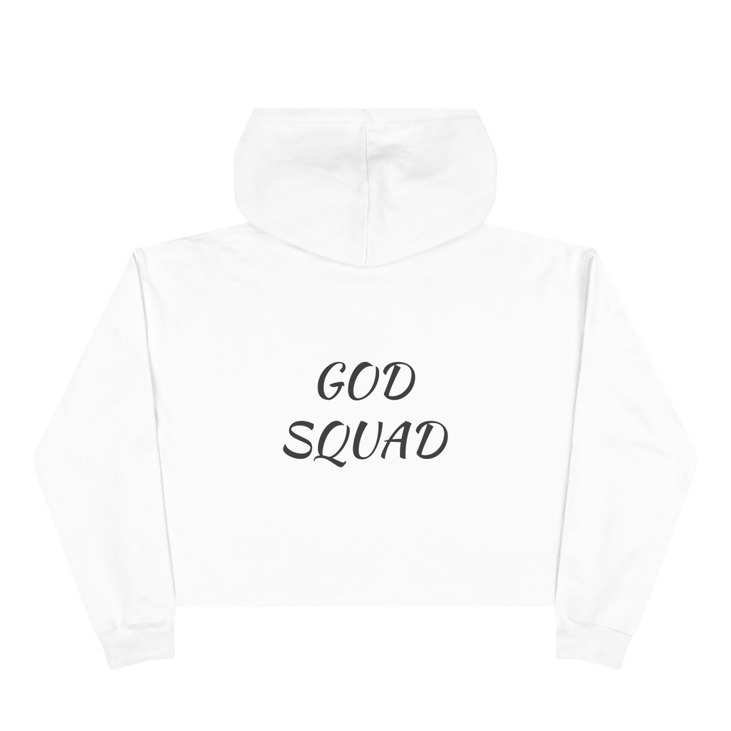 God Squad by THE FOG BRAND-Vibrant Crop Hoodie, Trendy Religious Streetwear, Christian Fashion, Pink, Gift for Her