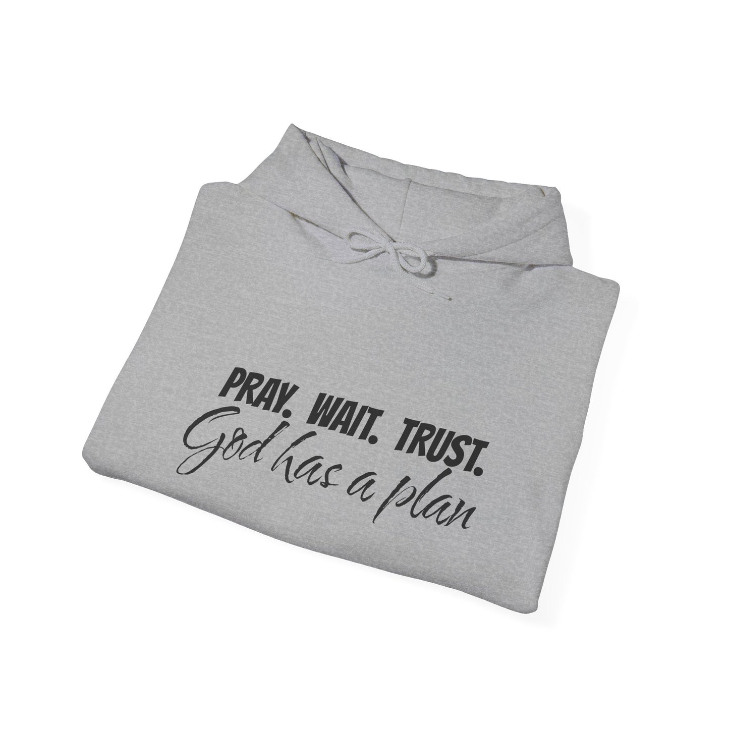"Pray. Wait. Trust. God Has a Plan"-THE FOG BRAND Hooded Sweatshirt -