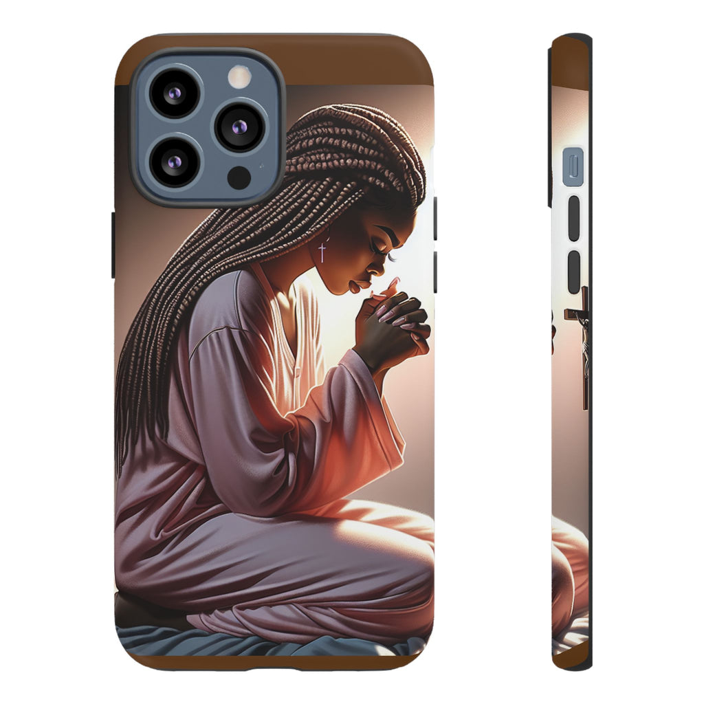 Cell phone case-Woman Praying-Spiritual Prayer Phone Case - Tough Cases with Inspirational Design