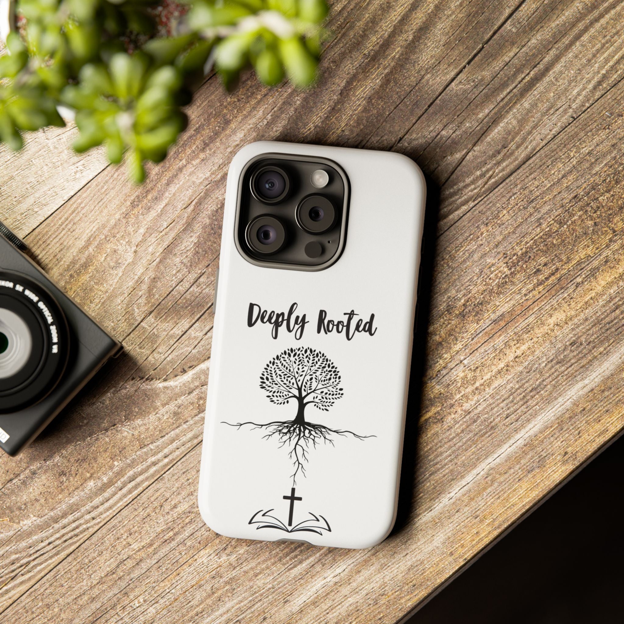 Cell Phone Case -Deeply Rooted Inspirational Tree Design for Faith and Strength