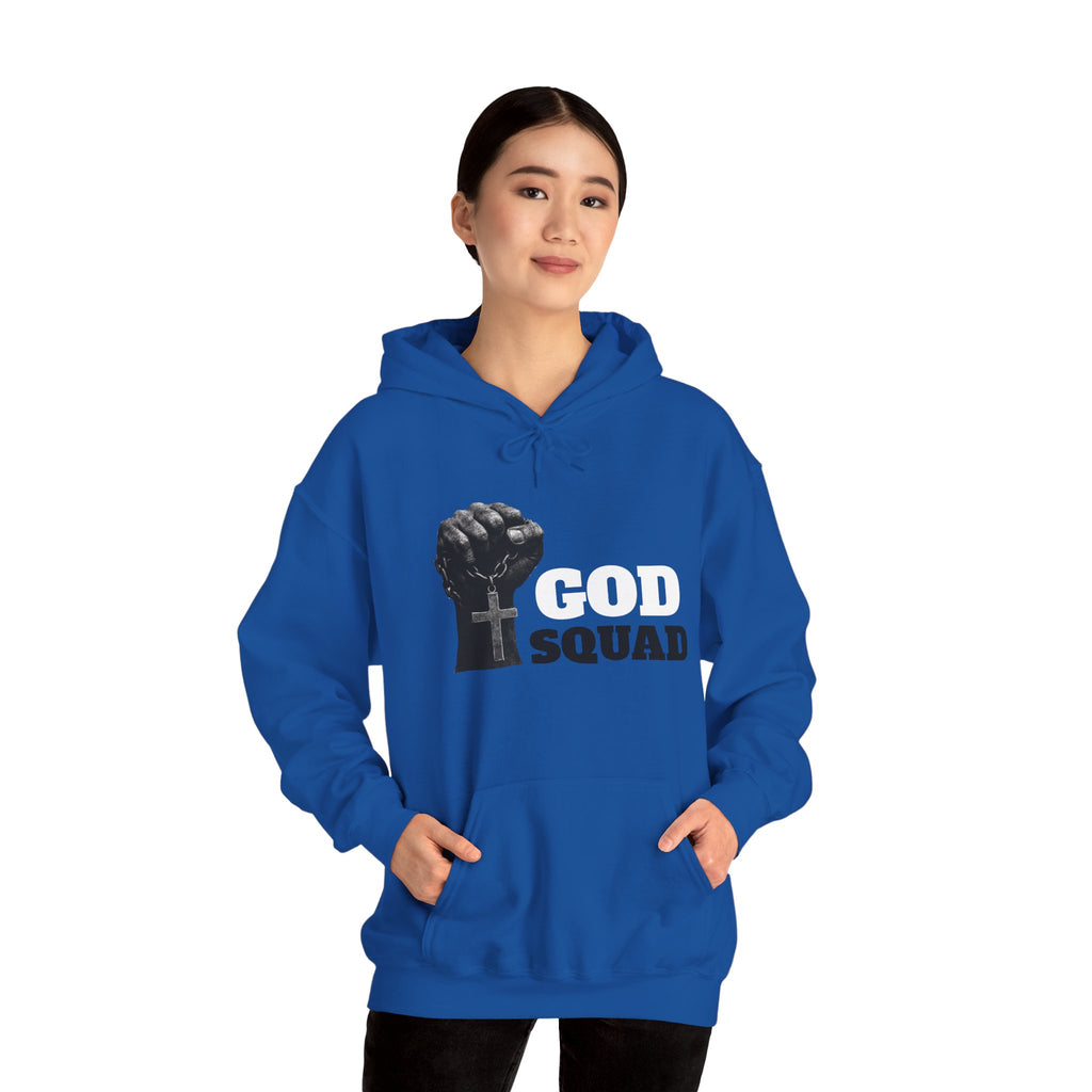 GOD SQUAD by The FOG BRAND- Unisex Hooded Sweatshirt with scripture-Spiritual Gift, Cozy Lounge Wear, Inspirational Apparel, Christian Apparel