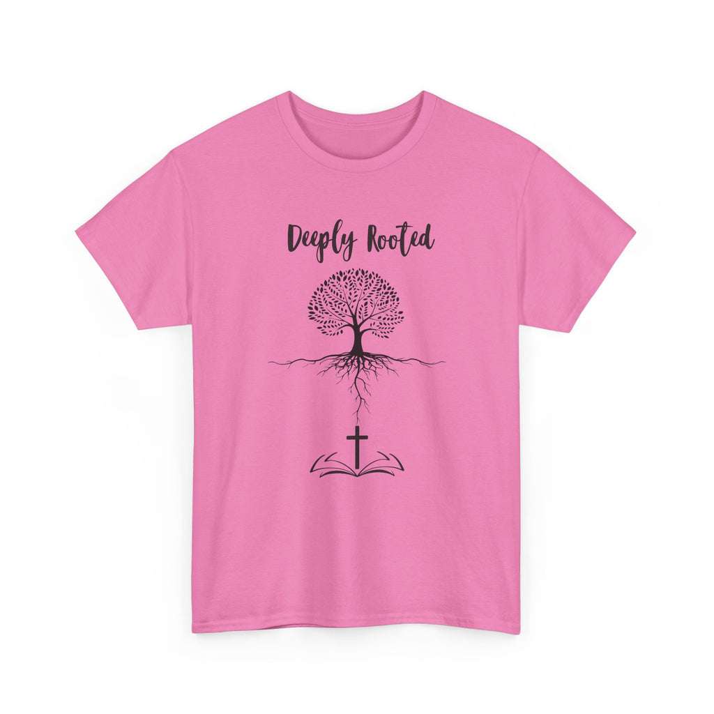 Deeply Rooted Unisex Heavy Cotton Tee - Inspirational Tree Design for Nature Lovers