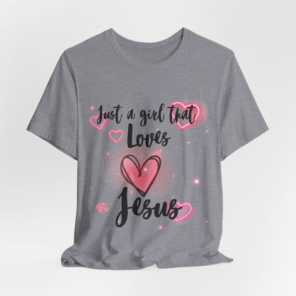 I Just Love Jesus Tee-For Young Women, Colorful, Religious and Christian t-shirt