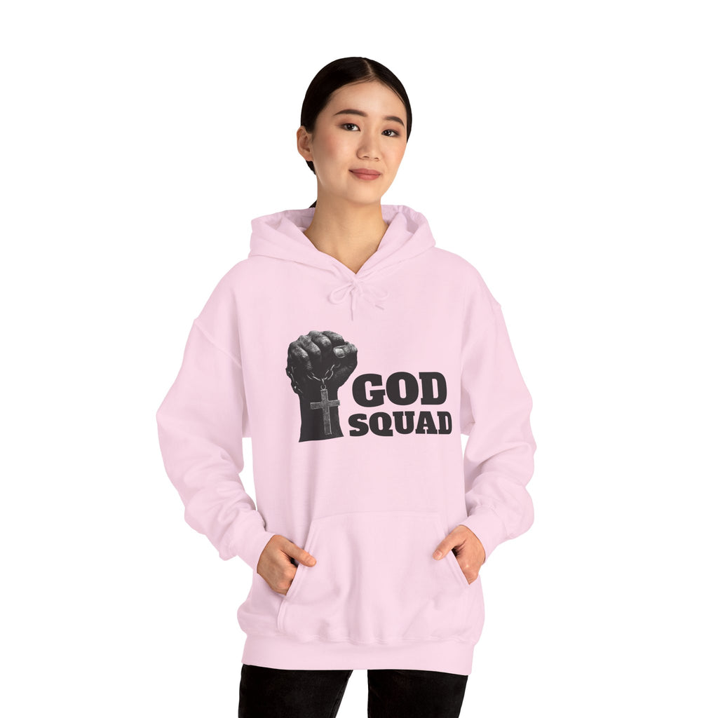 GOD SQUAD by The FOG BRAND- Unisex Hooded Sweatshirt with scripture-Spiritual Gift, Cozy Lounge Wear, Inspirational Apparel, Christian Apparel