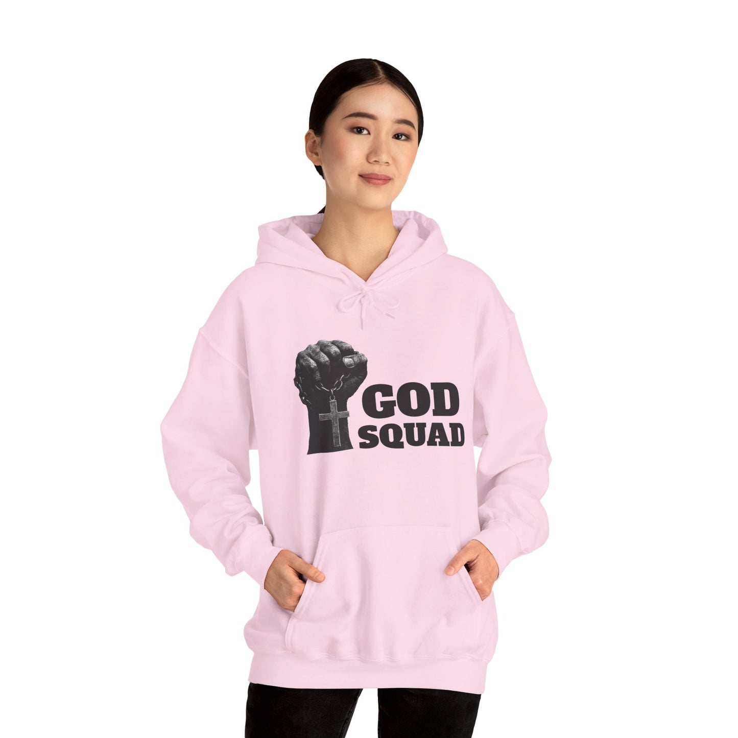 GOD SQUAD by The FOG BRAND- Unisex Hooded Sweatshirt with scripture-Spiritual Gift, Cozy Lounge Wear, Inspirational Apparel, Christian Apparel