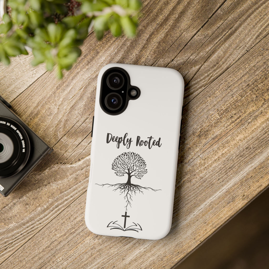 Cell Phone Case -Deeply Rooted Inspirational Tree Design for Faith and Strength
