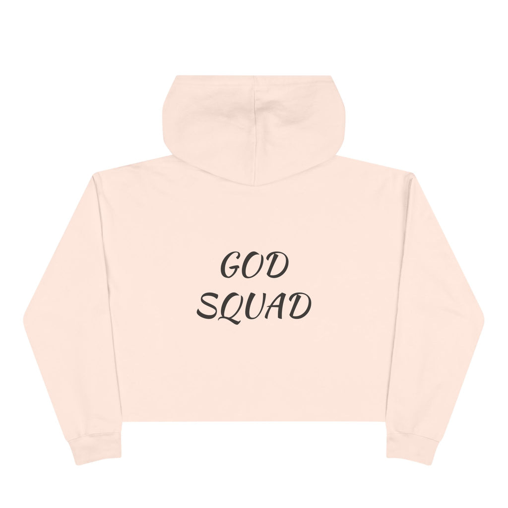 God Squad by THE FOG BRAND-Vibrant Crop Hoodie, Trendy Religious Streetwear, Christian Fashion, Pink, Gift for Her
