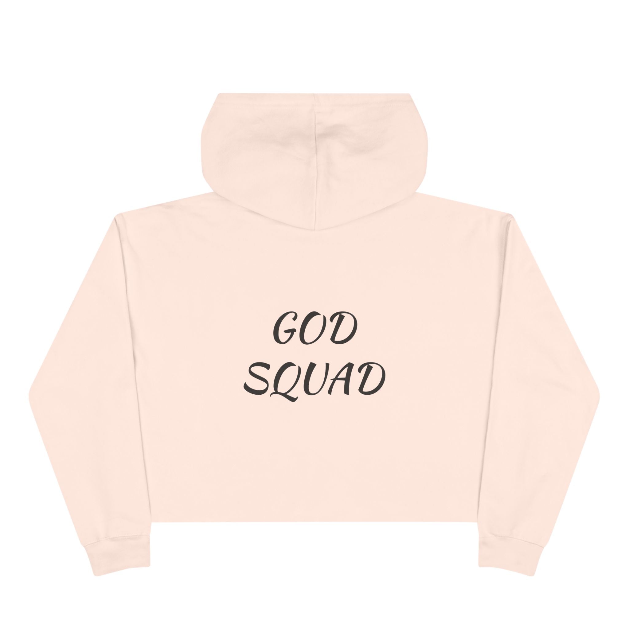God Squad by THE FOG BRAND-Vibrant Crop Hoodie, Trendy Religious Streetwear, Christian Fashion, Pink, Gift for Her