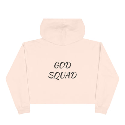 God Squad by THE FOG BRAND-Vibrant Crop Hoodie, Trendy Religious Streetwear, Christian Fashion, Pink, Gift for Her