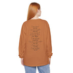 "I Am Who God Says I AM" with Inspirational Scriptures on the back, long sleeve Tee