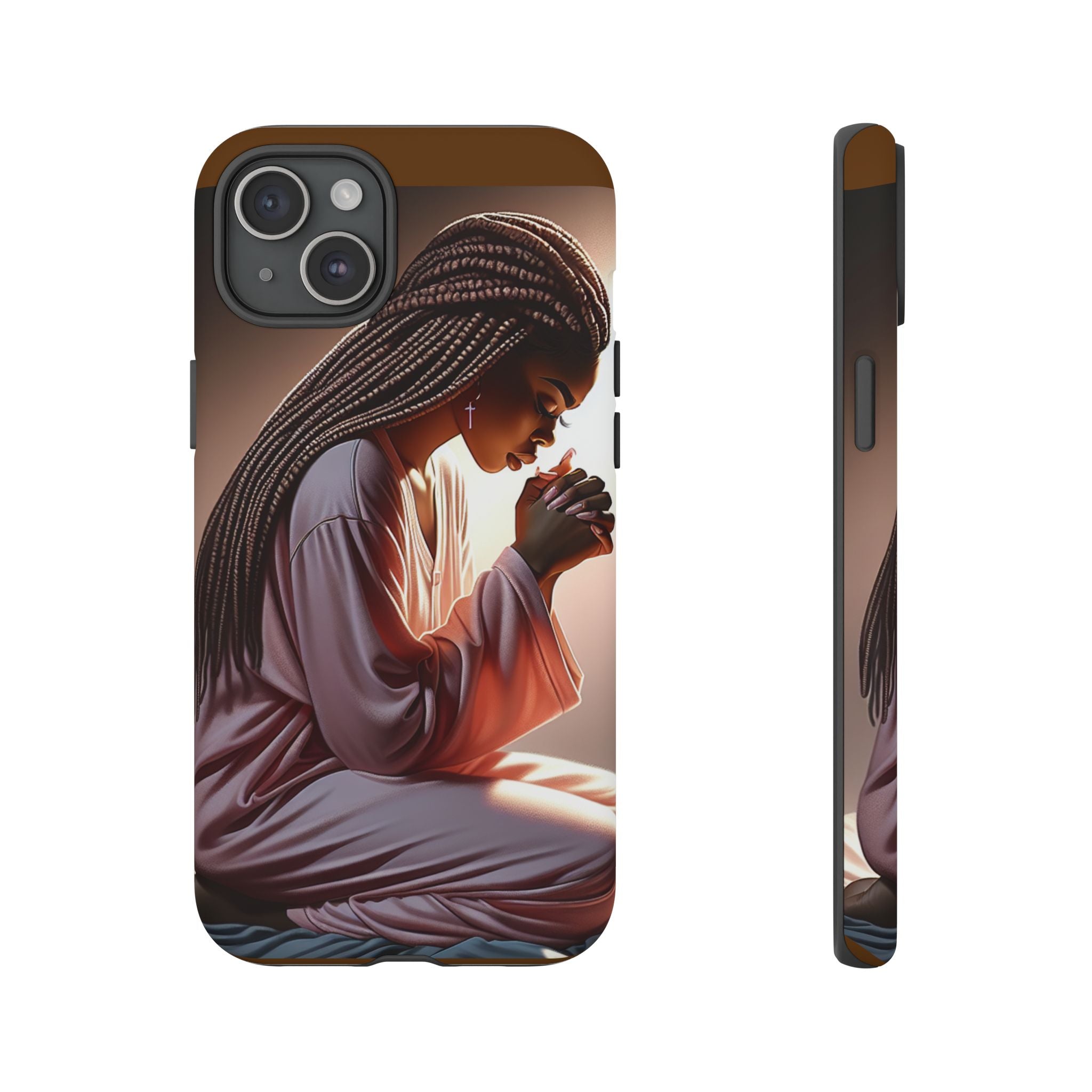 Cell phone case-Woman Praying-Spiritual Prayer Phone Case - Tough Cases with Inspirational Design