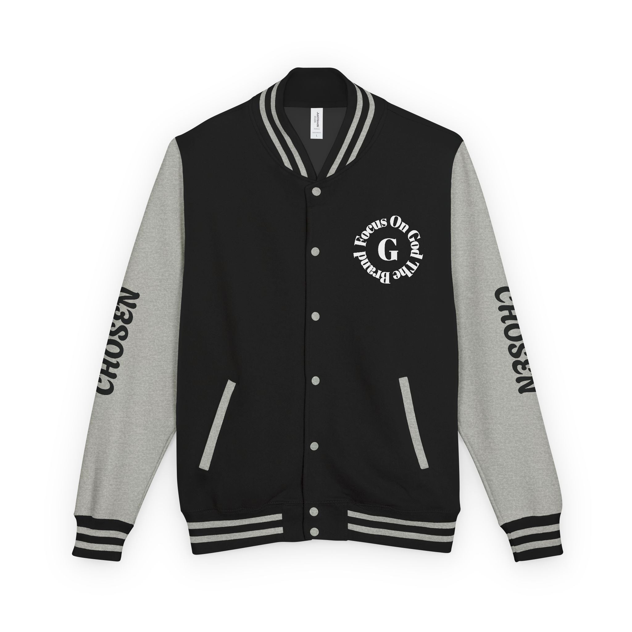 God Squad Unisex Letterman Jacket -THE FOD BRAND'S Bold Cross Design, Christian Strength & Faith Apparel