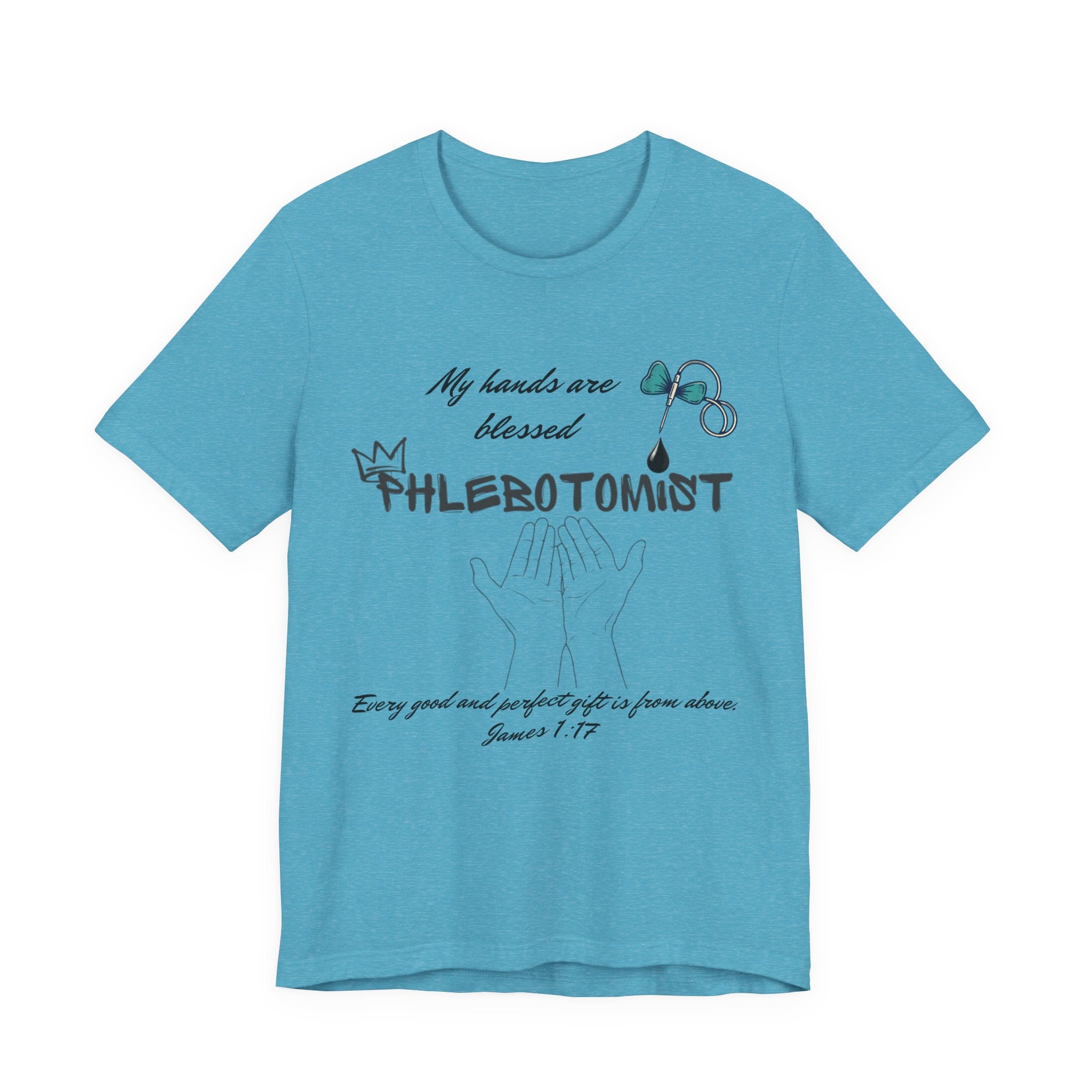 "My Hands Are Blessed" -Blessed hands Phlebotomist tee by THE FOG BRAND -Women's Christian T-Shirt, Phlebotomist T-Shirt, Medical Lab Tech
