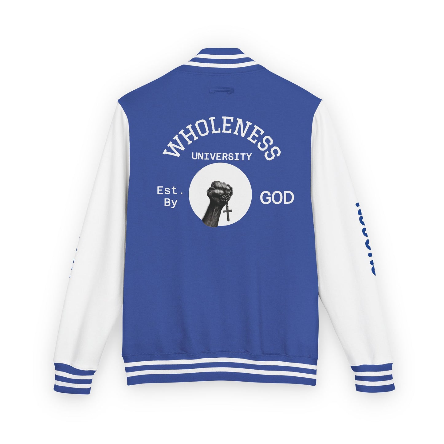 God Squad Unisex Letterman Jacket -THE FOD BRAND'S Bold Cross Design, Christian Strength & Faith Apparel