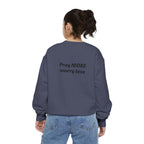 Pray About It- Religious, Unisex, Bold Print Sweatshirt, Cozy, Relaxed Fit for Everyday Wear,