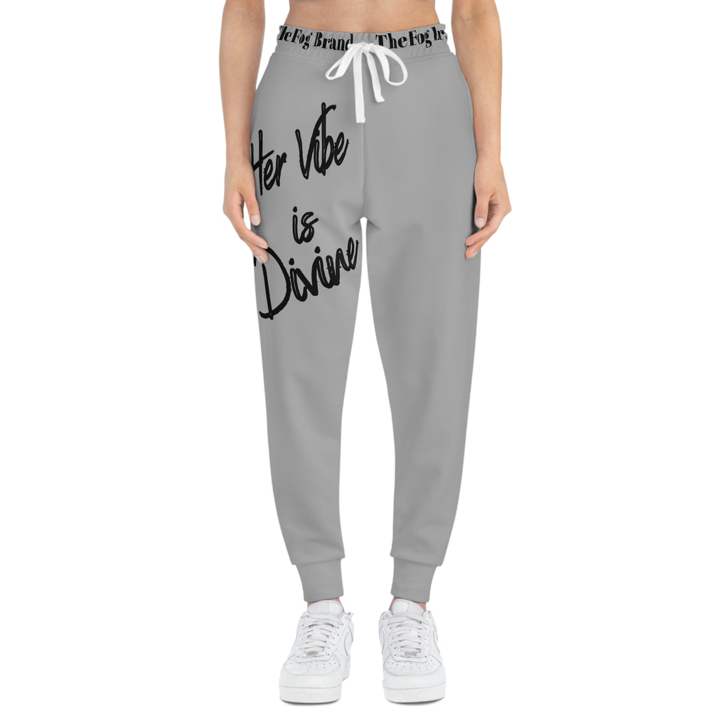 Her Vibe is Divine -Athletic Joggers for Women (Gray)