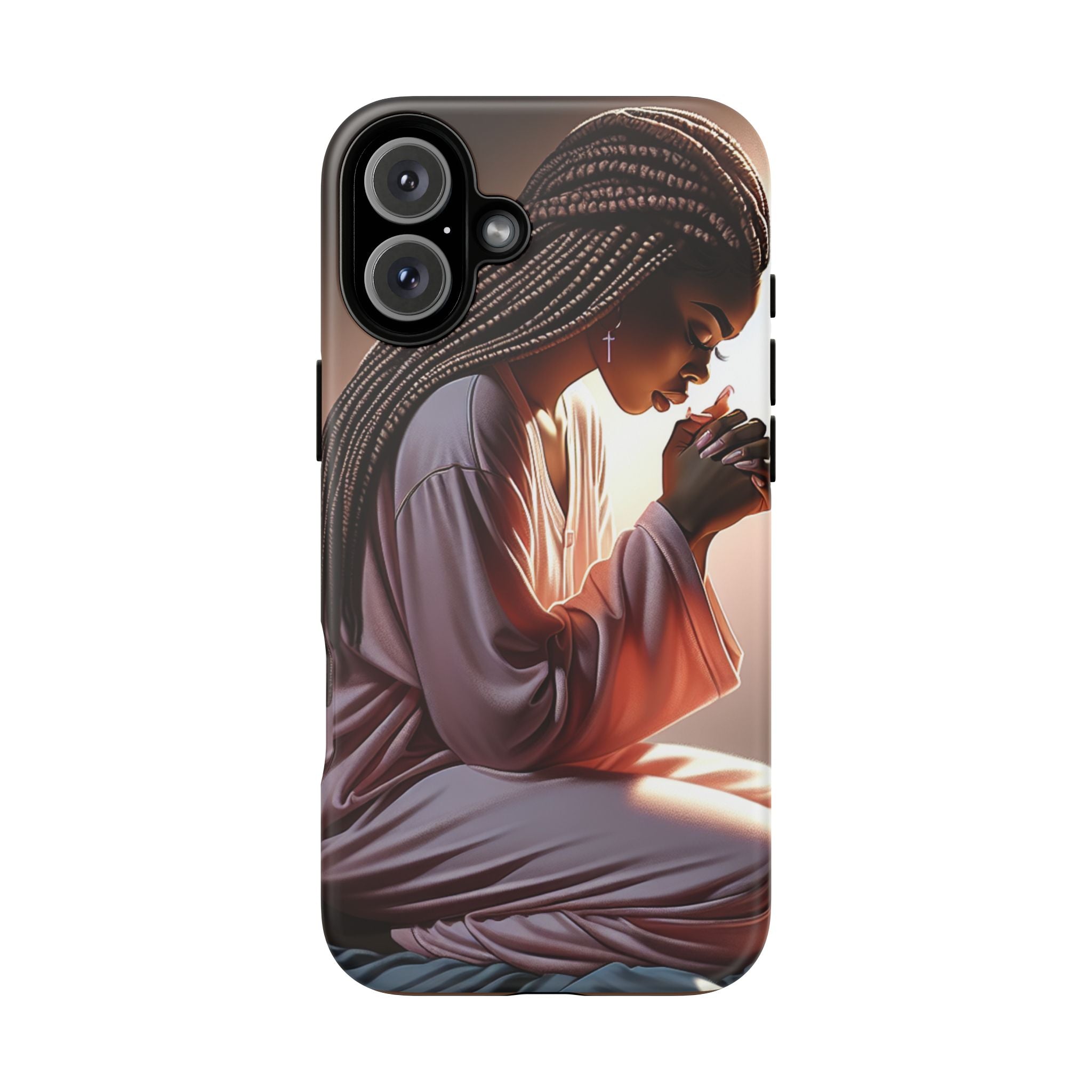Cell phone case-Woman Praying-Spiritual Prayer Phone Case - Tough Cases with Inspirational Design