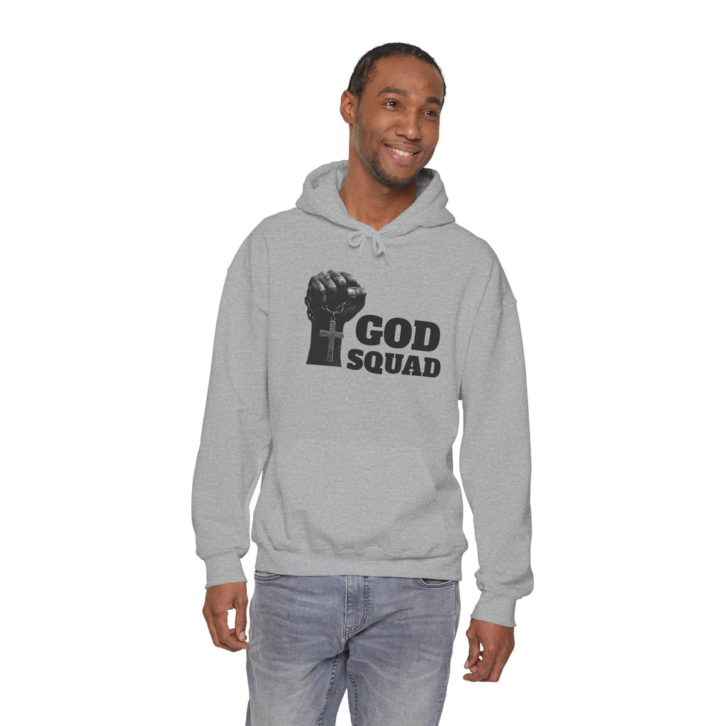 GOD SQUAD by The FOG BRAND- Unisex Hooded Sweatshirt with scripture-Spiritual Gift, Cozy Lounge Wear, Inspirational Apparel, Christian Apparel