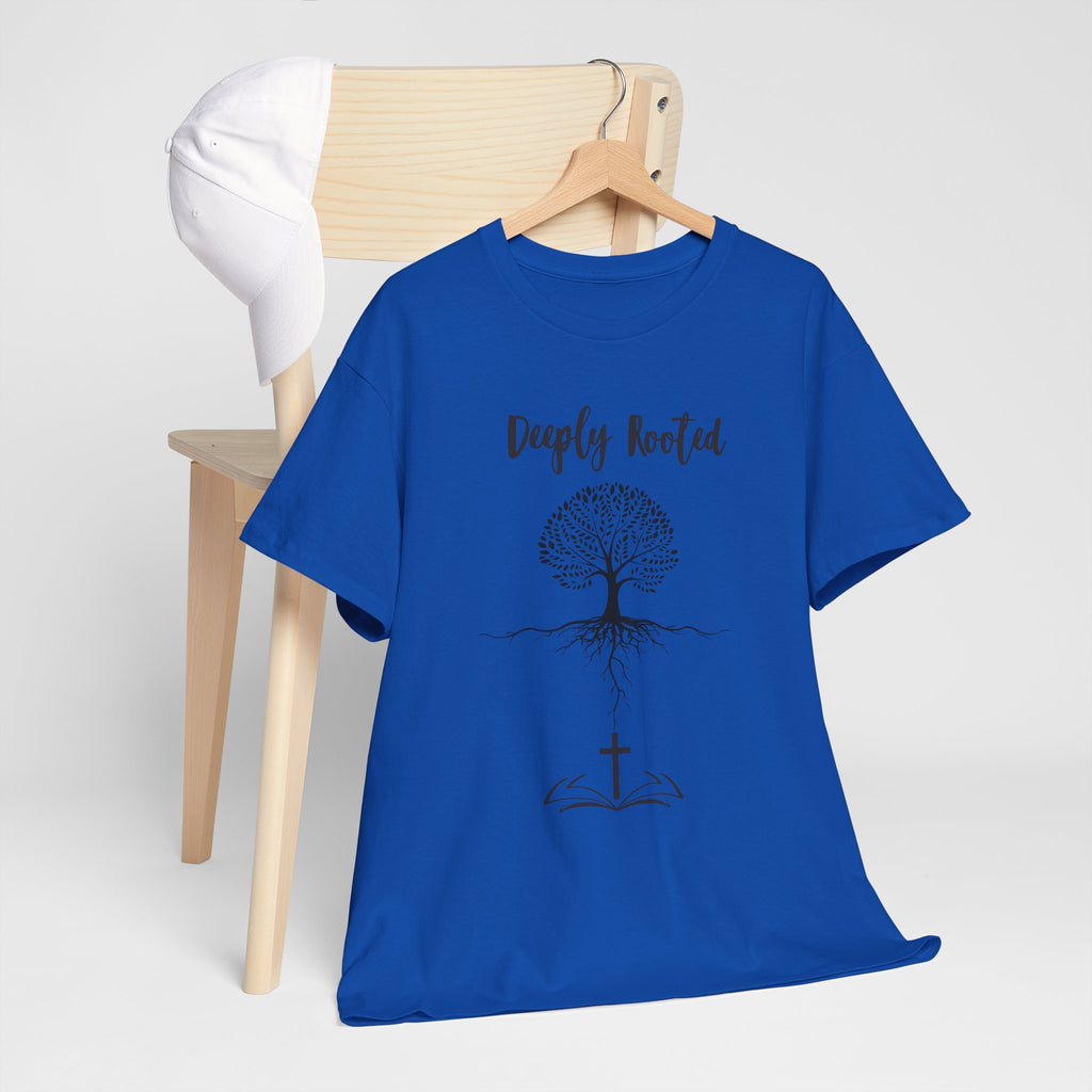 Deeply Rooted Unisex Heavy Cotton Tee - Inspirational Tree Design for Nature Lovers