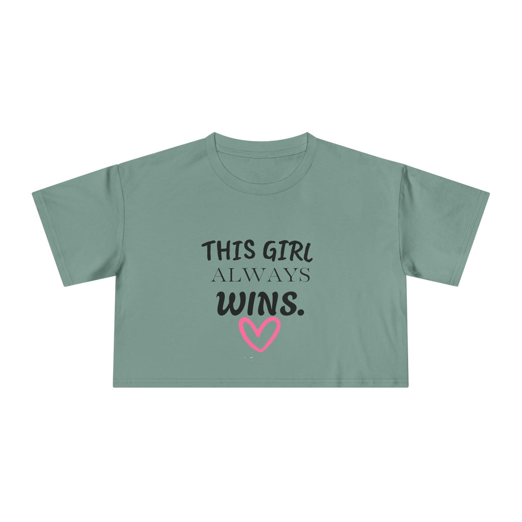 'This Girl Always Wins'-Faith-Inspired Women's Crop Tee, Motivational T-Shirt, Christian Apparel, Inspirational Gift for her