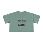 'This Girl Always Wins'-Faith-Inspired Women's Crop Tee, Motivational T-Shirt, Christian Apparel, Inspirational Gift for her