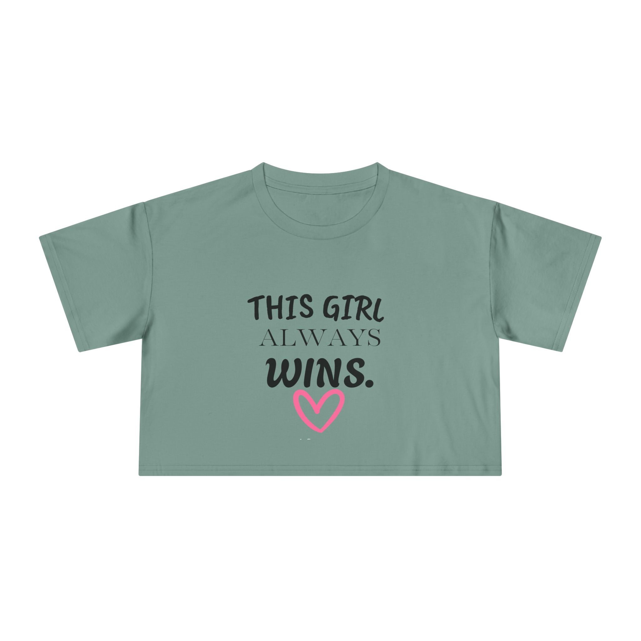 'This Girl Always Wins'-Faith-Inspired Women's Crop Tee, Motivational T-Shirt, Christian Apparel, Inspirational Gift for her