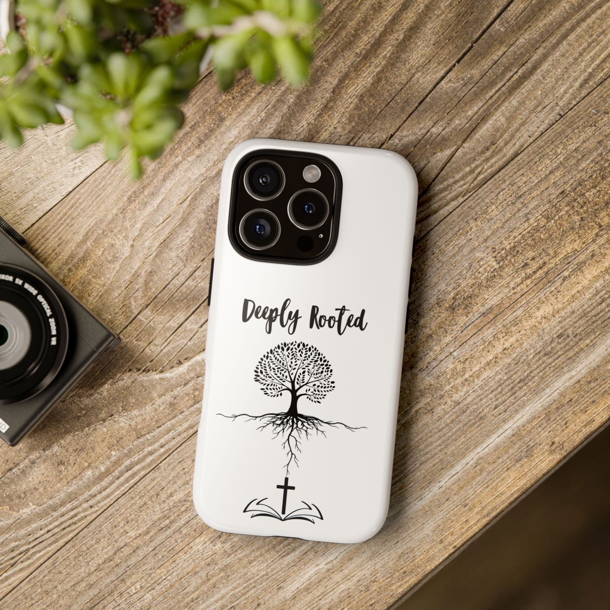Cell Phone Case -Deeply Rooted Inspirational Tree Design for Faith and Strength