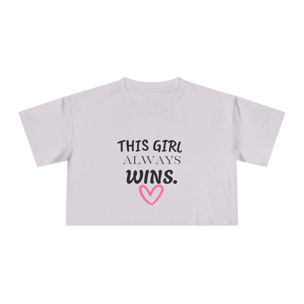 'This Girl Always Wins'-Faith-Inspired Women's Crop Tee, Motivational T-Shirt, Christian Apparel, Inspirational Gift for her