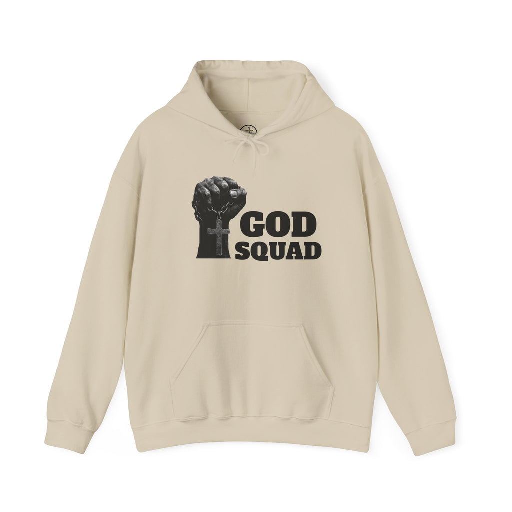 GOD SQUAD by The FOG BRAND- Unisex Hooded Sweatshirt with scripture-Spiritual Gift, Cozy Lounge Wear, Inspirational Apparel, Christian Apparel