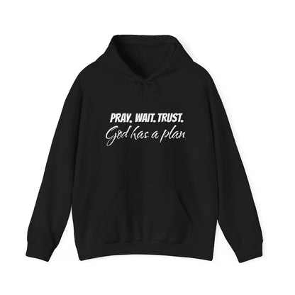 "Pray. Wait. Trust. God Has a Plan"-THE FOG BRAND Hooded Sweatshirt -