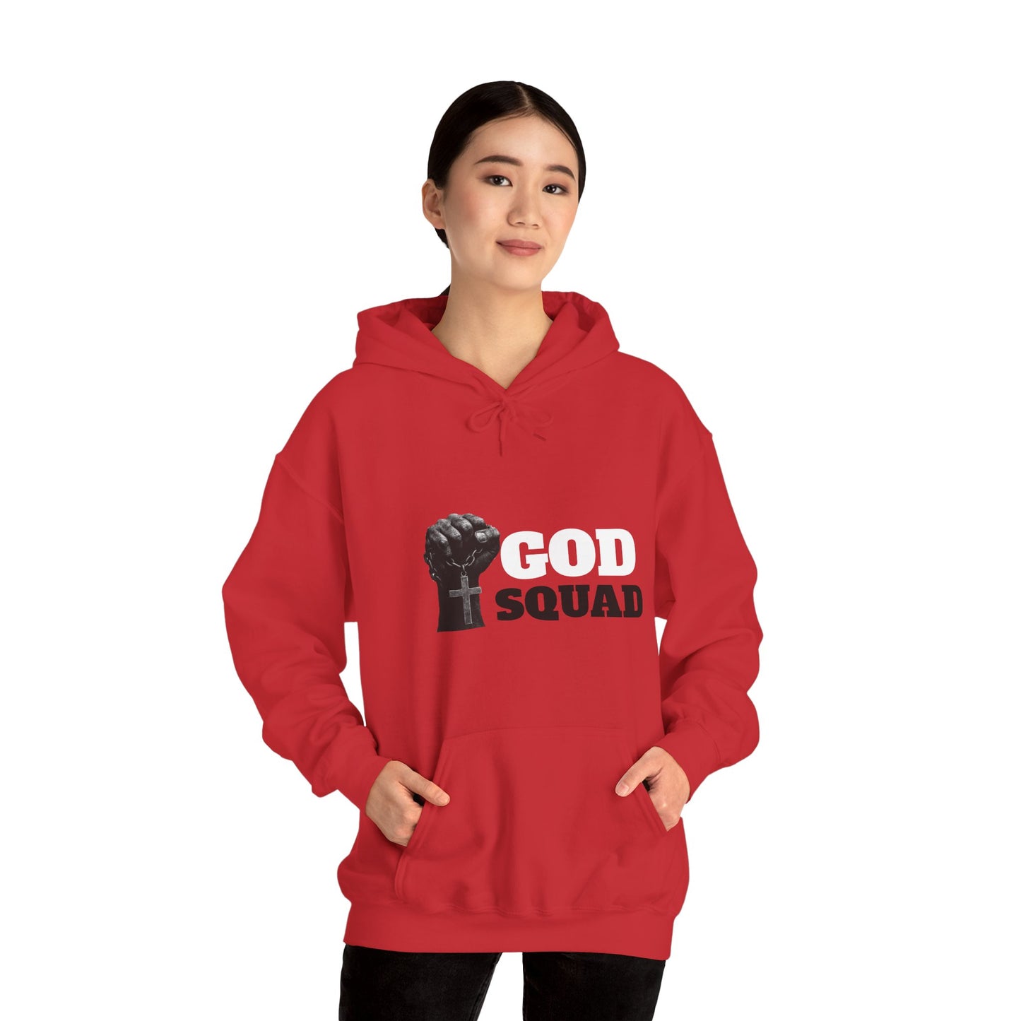 GOD SQUAD by The FOG BRAND- Unisex Hooded Sweatshirt with scripture-Spiritual Gift, Cozy Lounge Wear, Inspirational Apparel, Christian Apparel