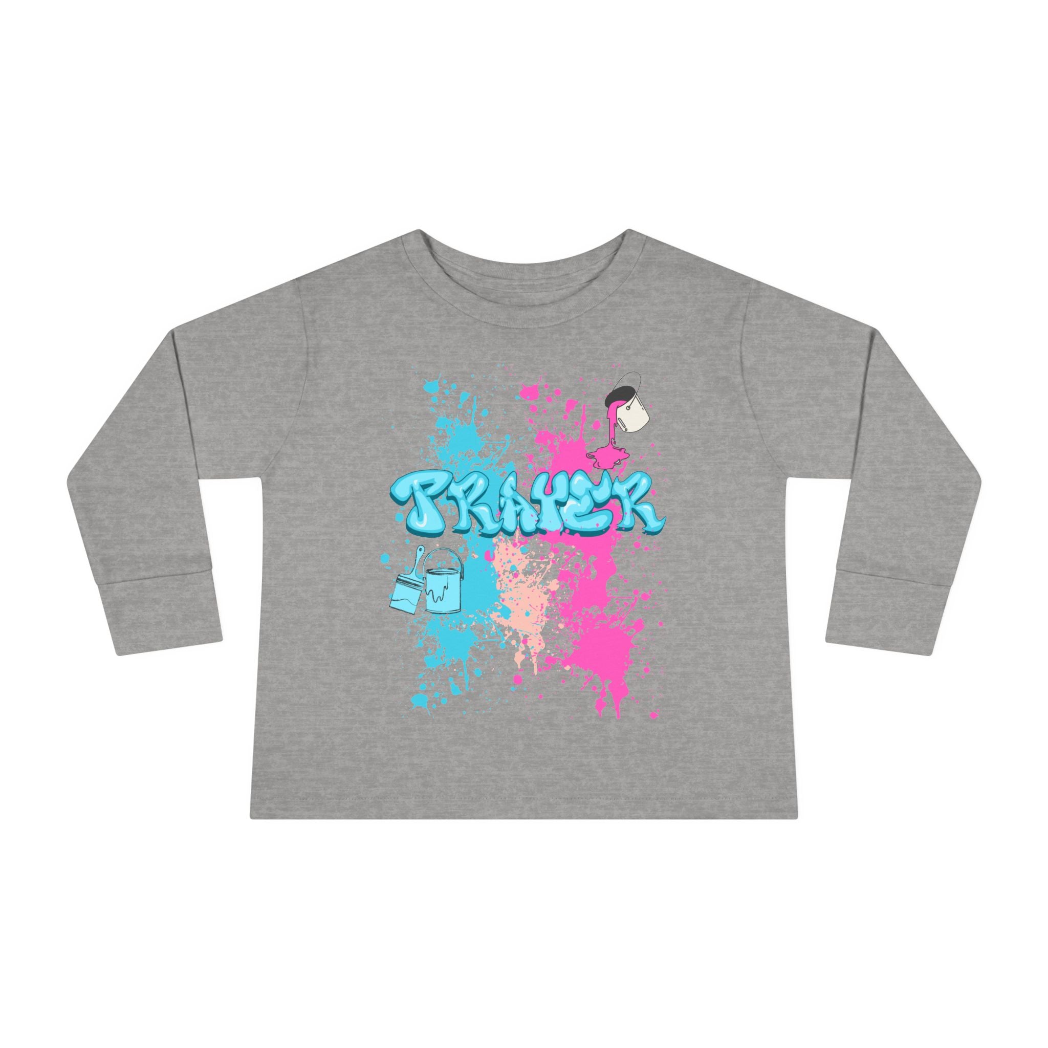 Toddler Long Sleeve Tee with Playful Spill N Splash Paint Design