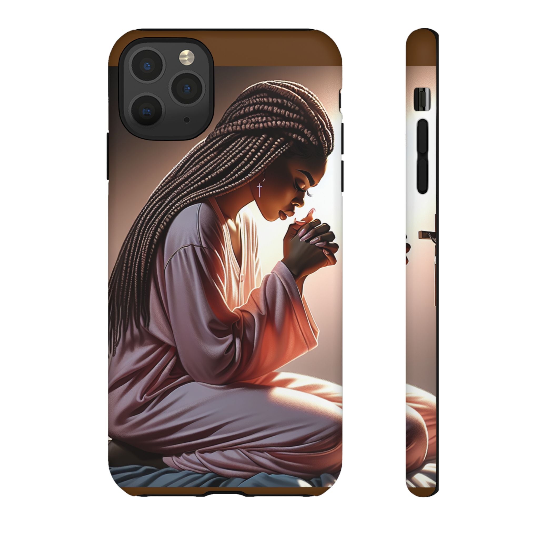 Cell phone case-Woman Praying-Spiritual Prayer Phone Case - Tough Cases with Inspirational Design