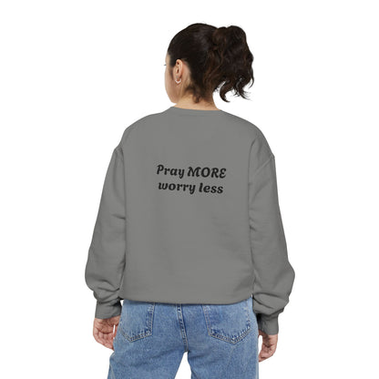 Pray About It- Religious, Unisex, Bold Print Sweatshirt, Cozy, Relaxed Fit for Everyday Wear,