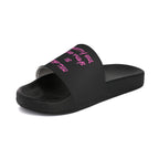 Slides-A Pretty Girl Who Prays Pink/Black Chrisitan Slides for Women
