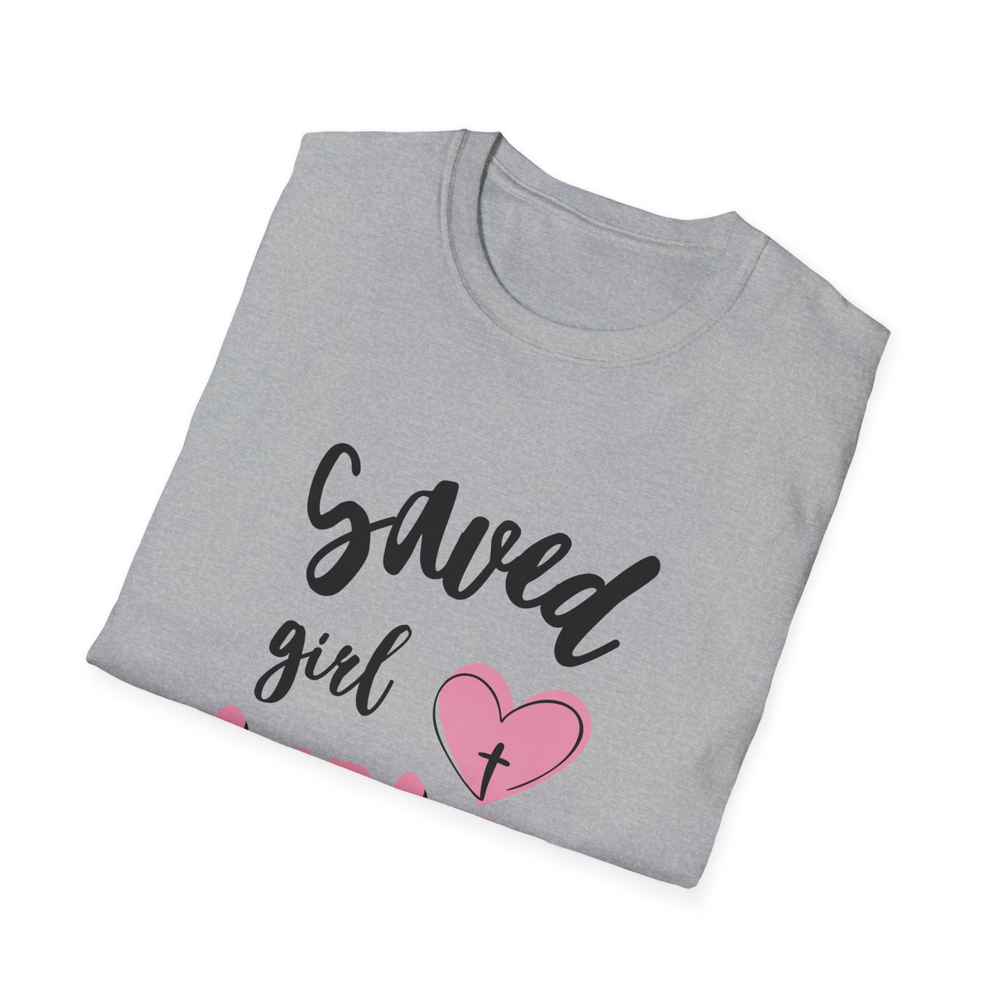 Saved Girl Mom Unisex Softstyle T-Shirt - Cute Faith-Inspired Tee for Mothers