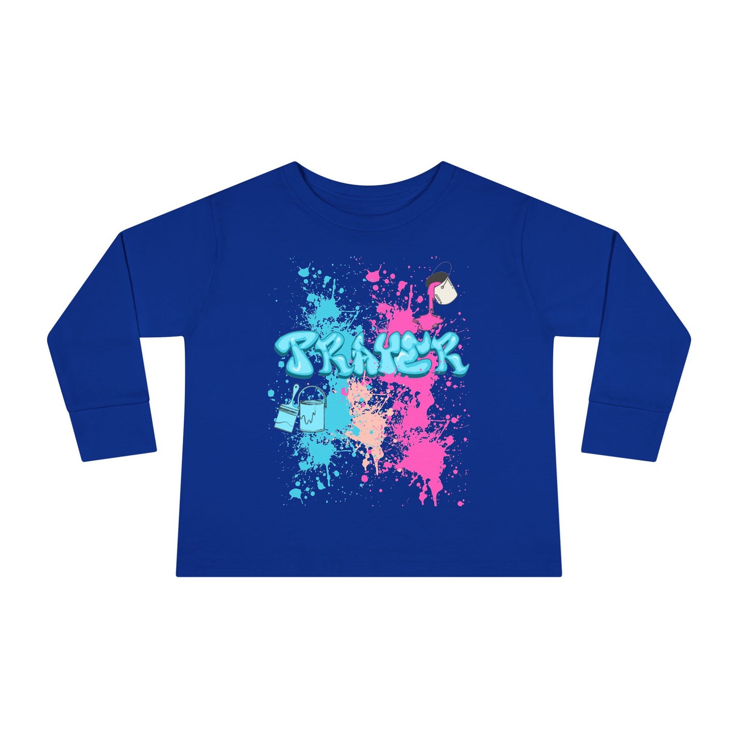 Toddler Long Sleeve Tee with Playful Spill N Splash Paint Design