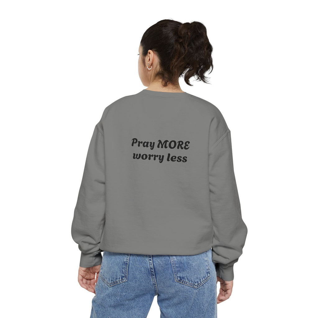 Pray About It- Religious, Unisex, Bold Print Sweatshirt, Cozy, Relaxed Fit for Everyday Wear,