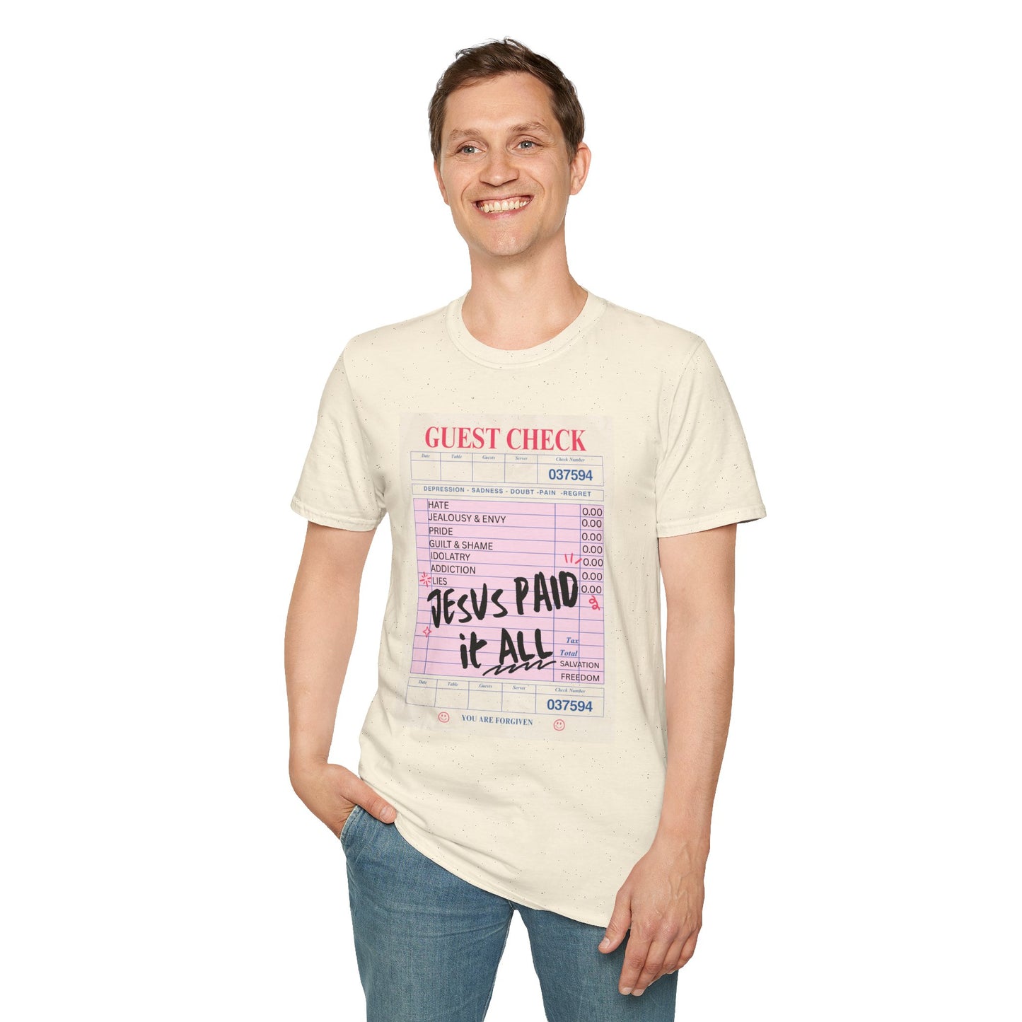 Jesus Paid It All Guest Check T-Shirt