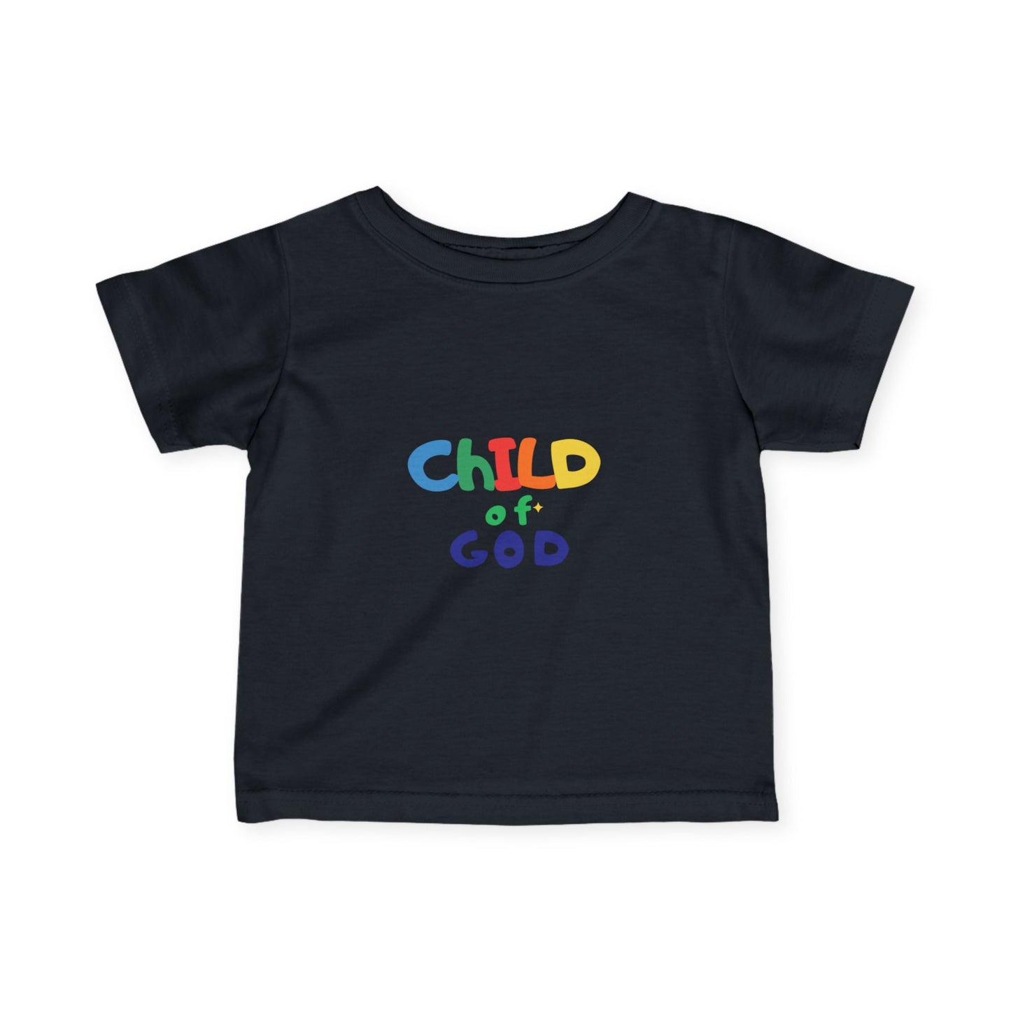 Child of God Infant Tee — Colorful Religious Baby T‑Shirt