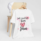 Just a Girl that Love Jesus Tee-For Young Women, Colorful, Religious and Christian t-shirt