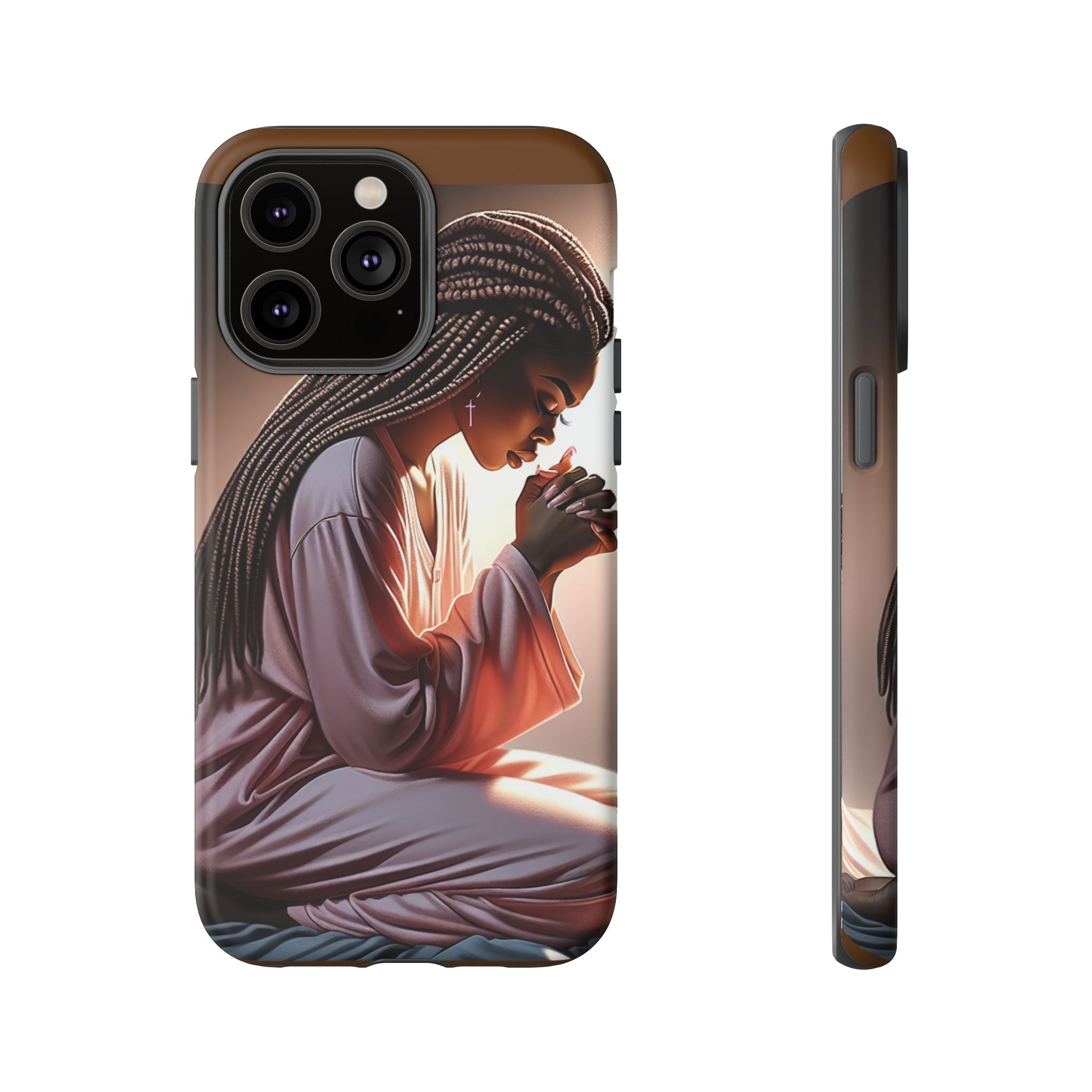 Cell phone case-Woman Praying-Spiritual Prayer Phone Case - Tough Cases with Inspirational Design