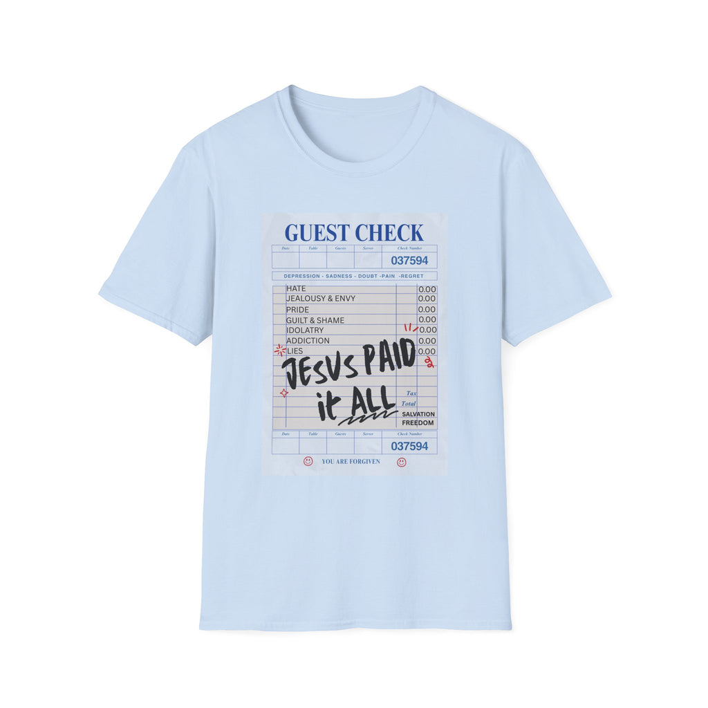 Jesus Paid It All Guest Check T-Shirt