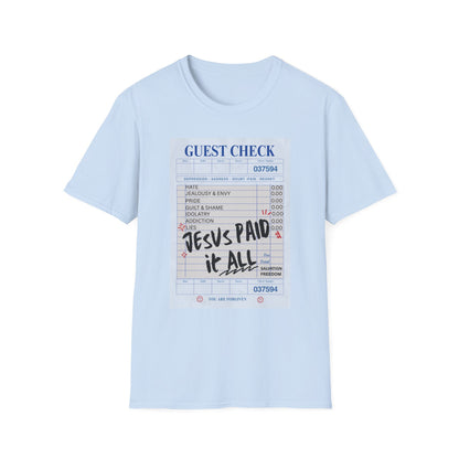 Jesus Paid It All Guest Check T-Shirt