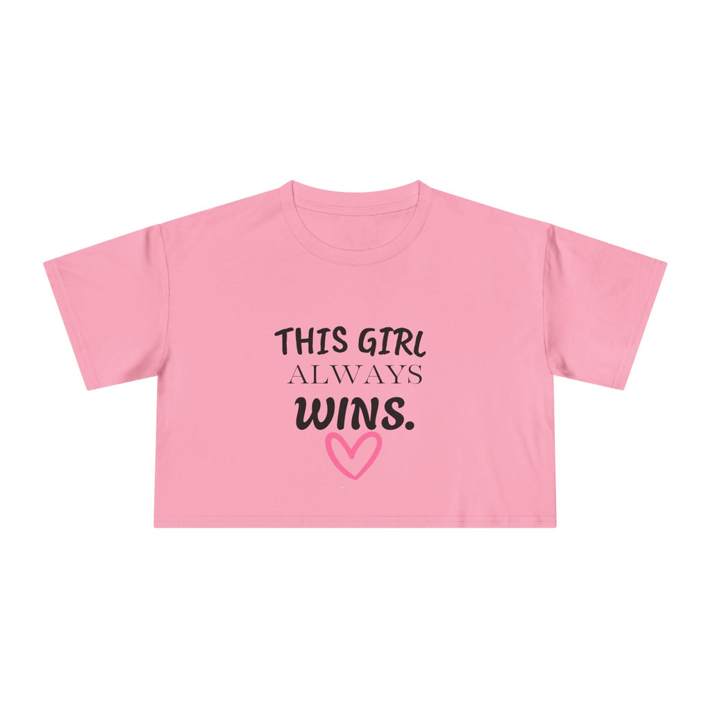 'This Girl Always Wins'-Faith-Inspired Women's Crop Tee, Motivational T-Shirt, Christian Apparel, Inspirational Gift for her
