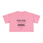 'This Girl Always Wins'-Faith-Inspired Women's Crop Tee, Motivational T-Shirt, Christian Apparel, Inspirational Gift for her